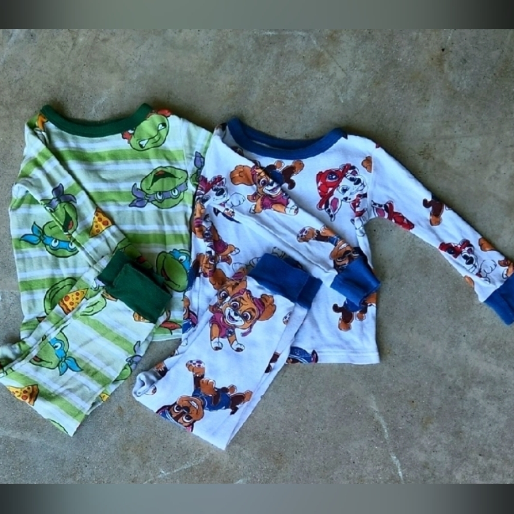 Nickelodeon TMNT and Paw Patrol Long Sleeve Toddler Pajamas, Size 3T